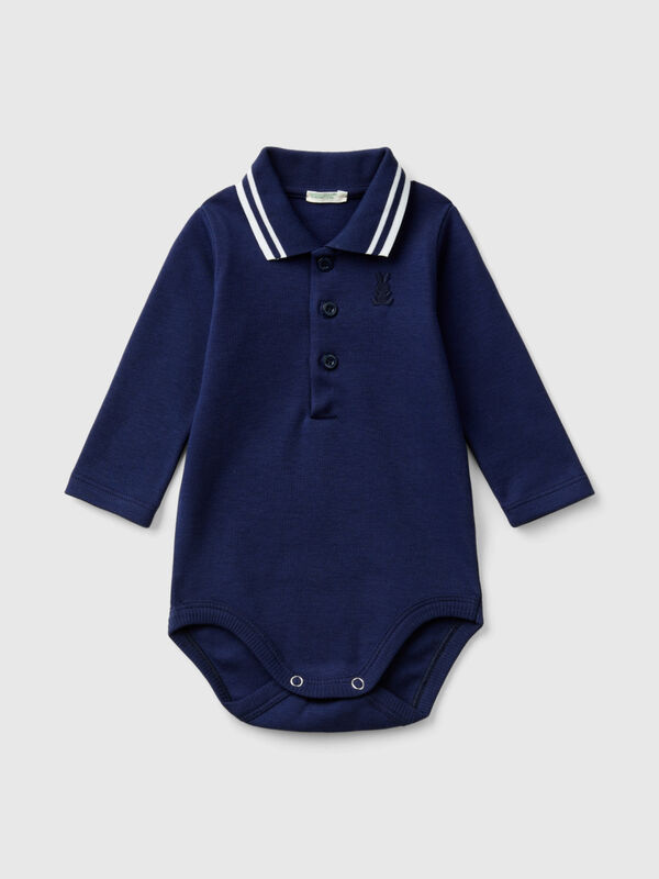 Bodysuit polo in organic cotton New Born (0-18 months)