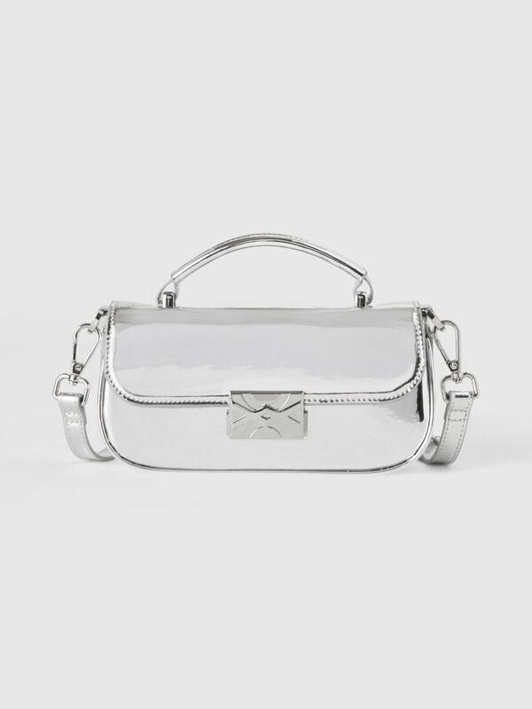 Shiny silver mini bag Women