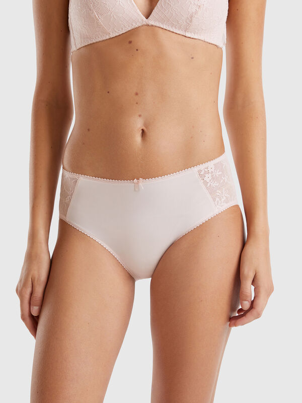 Boyshort underwear with lace inserts Women