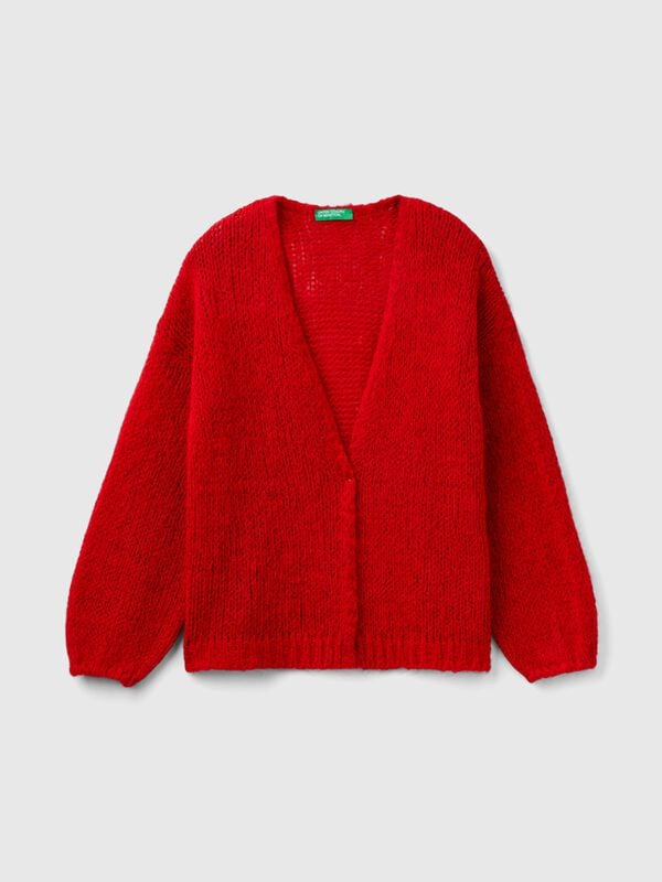 Oversized fit cardigan in wool blend Junior Girl
