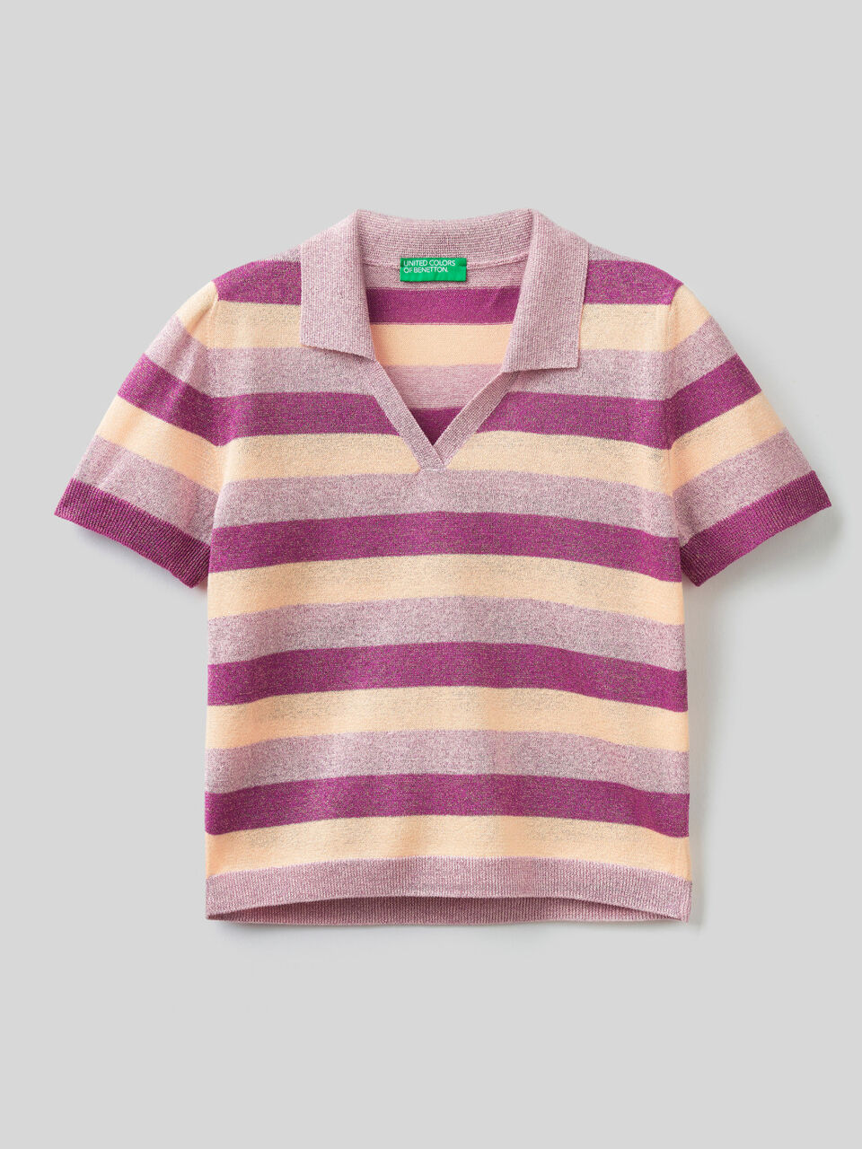 Short sleeve polo with lurex image number 1