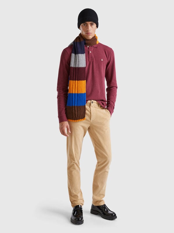 Slim fit stretch velvet trousers Men