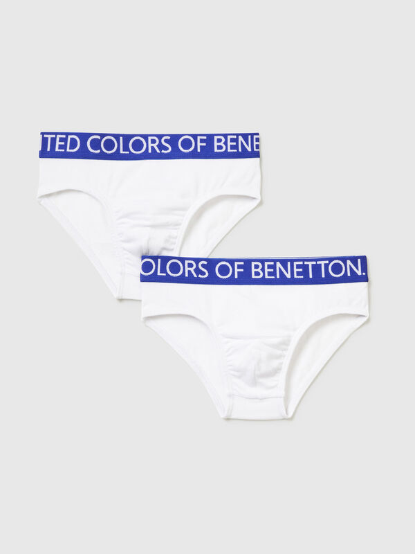 Two pairs of briefs with logoed elastic Junior Boy