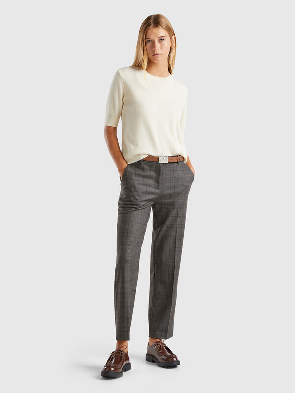Prince of Wales regular fit trousers Women