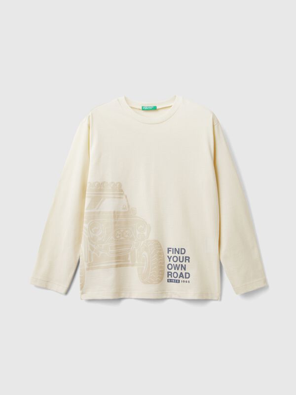 T-shirt in warm cotton with front and back print Junior Boy