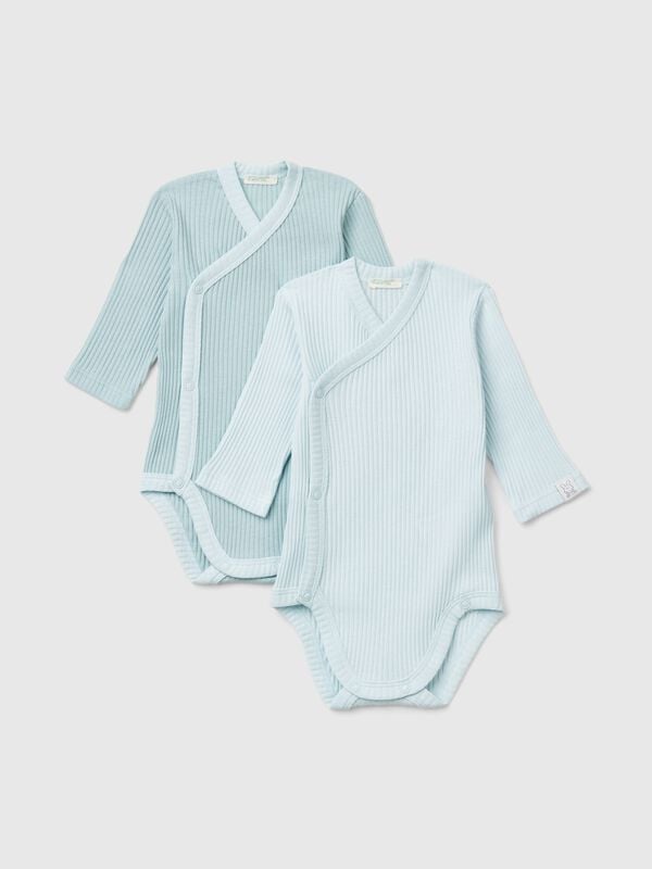 Two long sleeve ribbed bodysuits New Born (0-18 months)