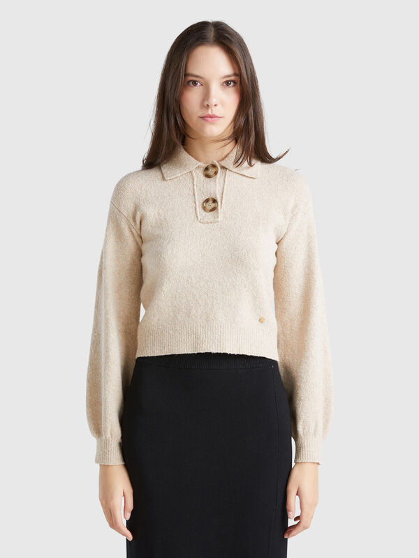 Cropped knit polo Women