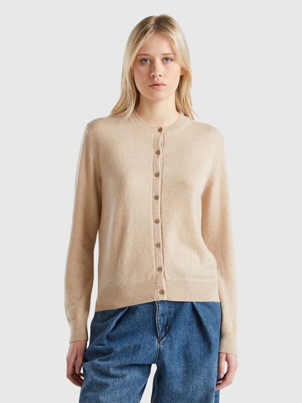 Beige cardigan in pure cashmere Women