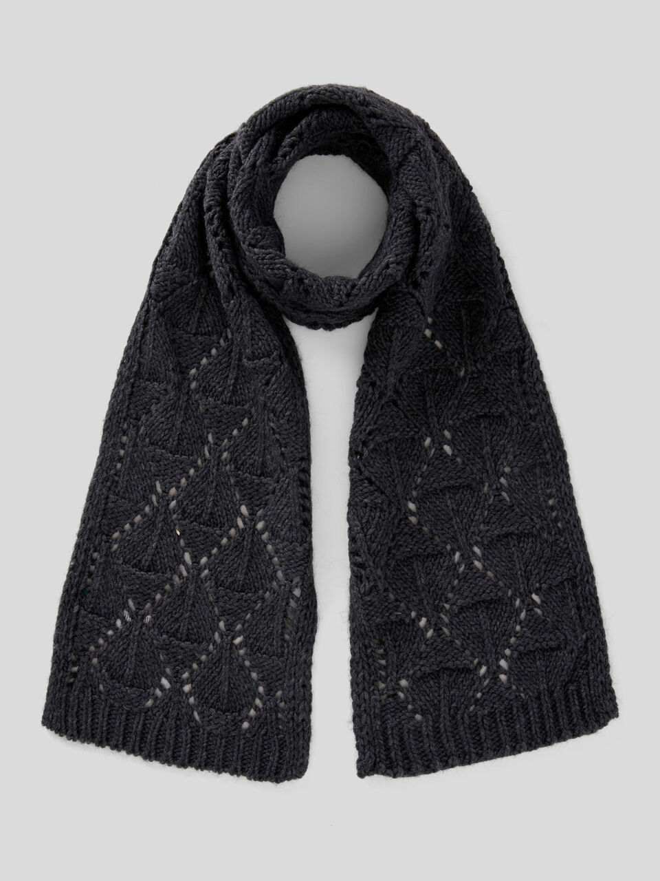 Wool blend knit scarf image number 1