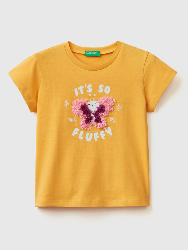 T-shirt with petal look applique Junior Girl