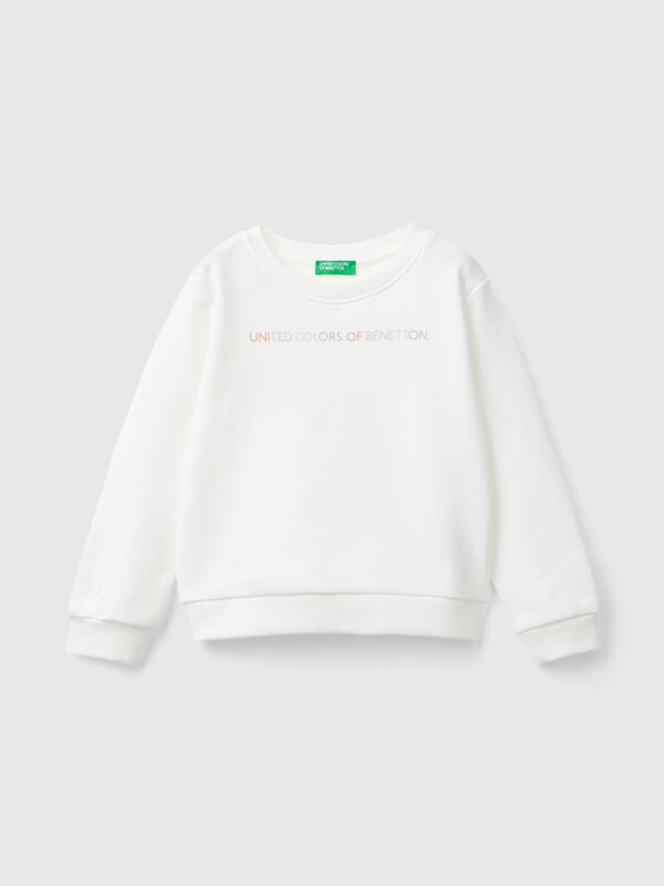 100% organic cotton sweatshirt with logo Junior Girl