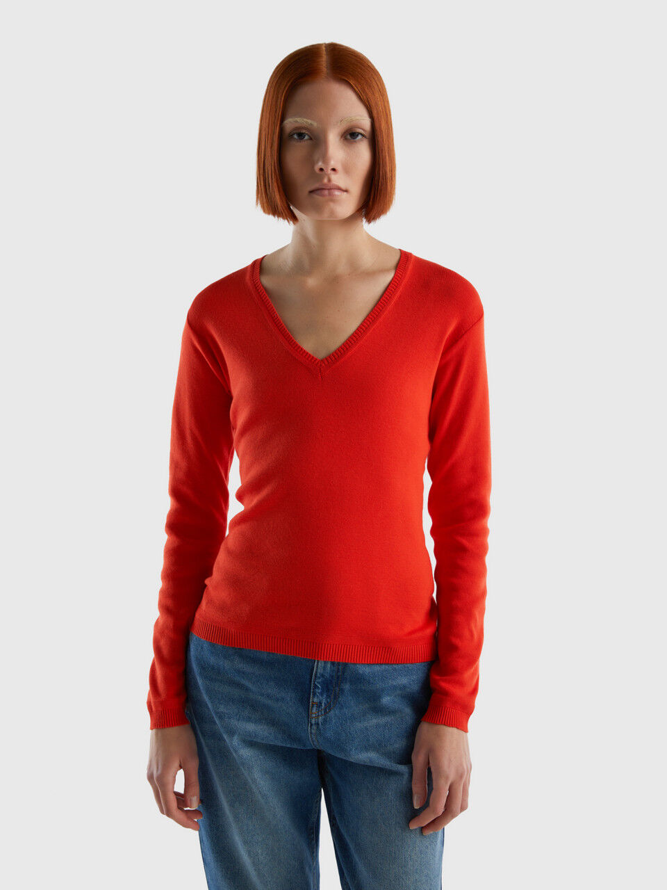 Womens v sales neck cotton sweaters
