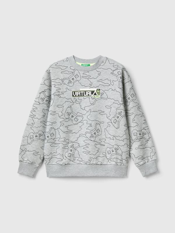 Gamer sweatshirt with rubbery print Junior Boy