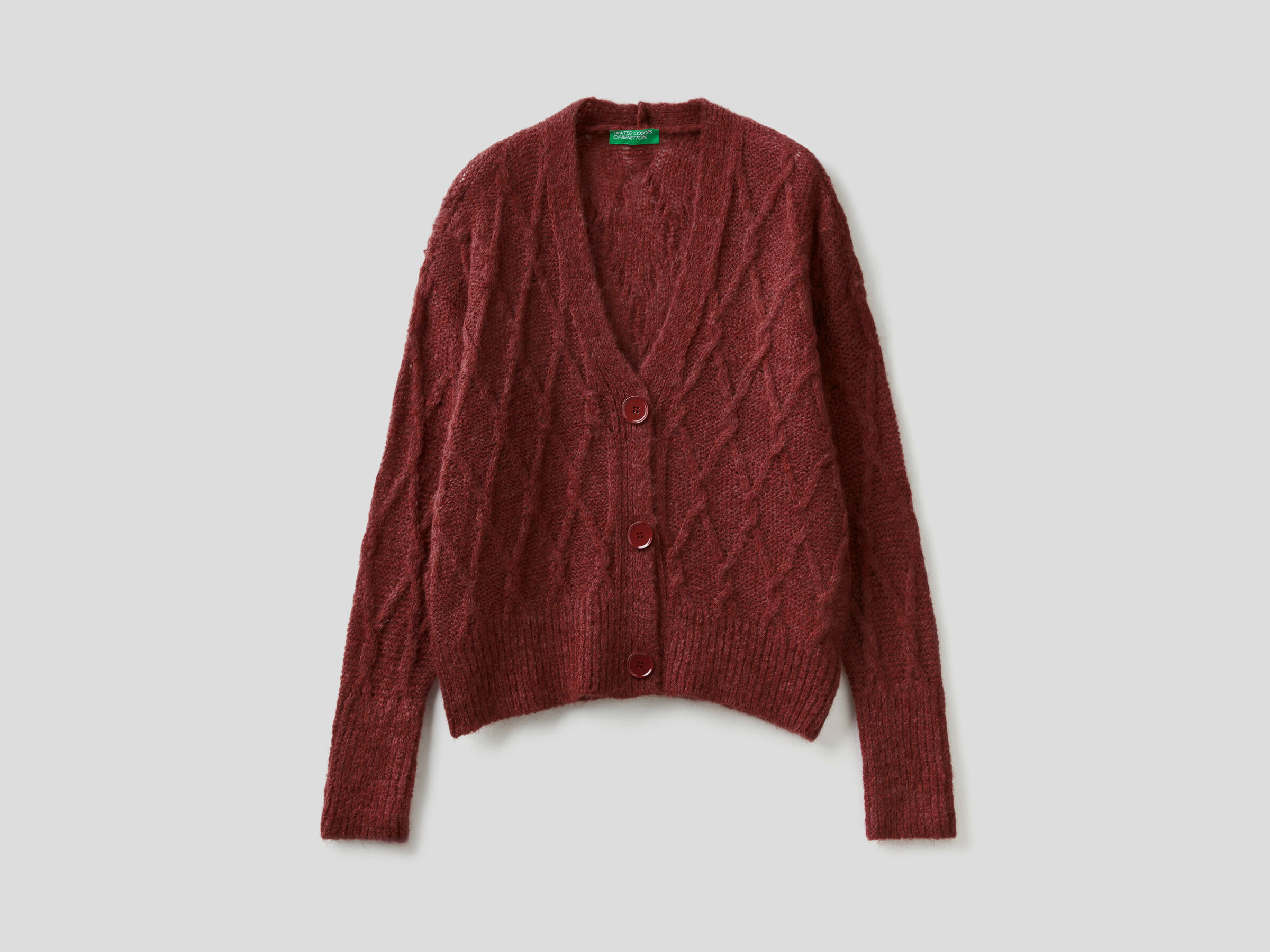 Lace look V-neck cardigan image number 4