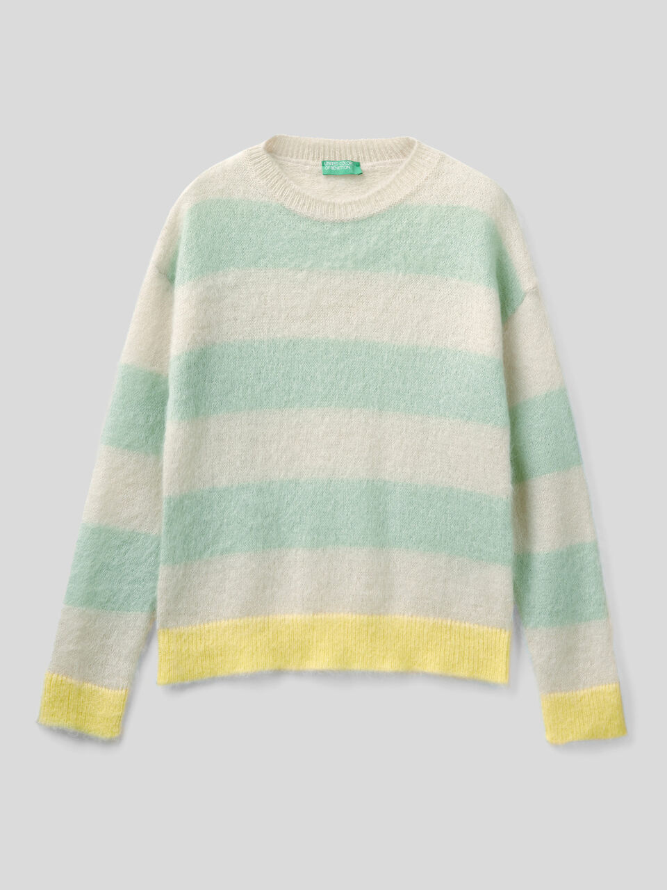 Striped sweater in mohair blend image number 1