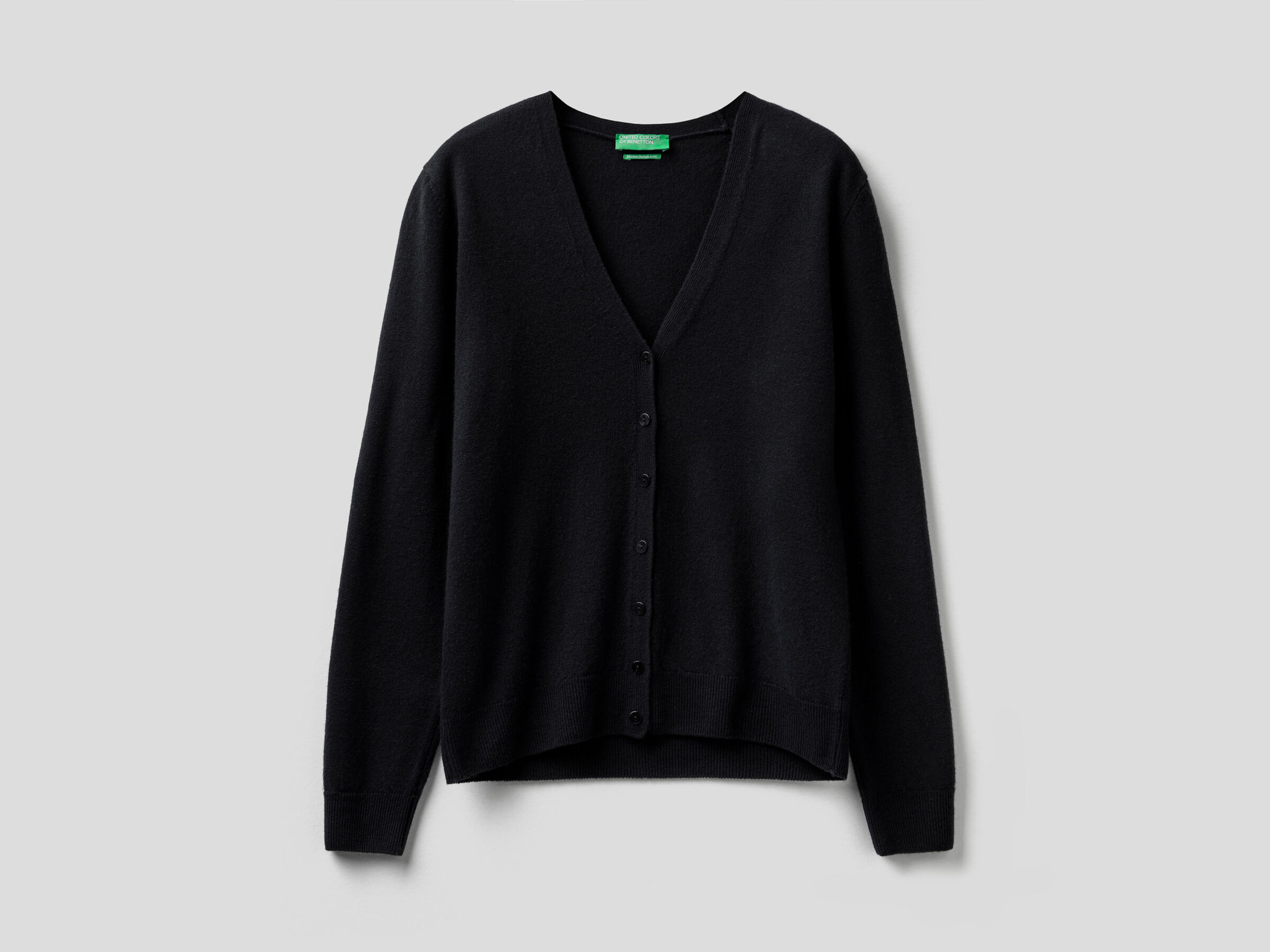 V-neck cardigan in pure virgin wool image number 5