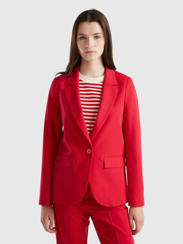 Blazer in stretch viscose blend Women