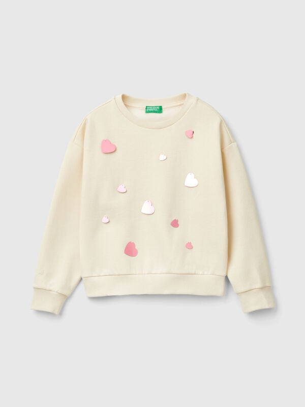 Sweatshirt with heart sequins Junior Girl