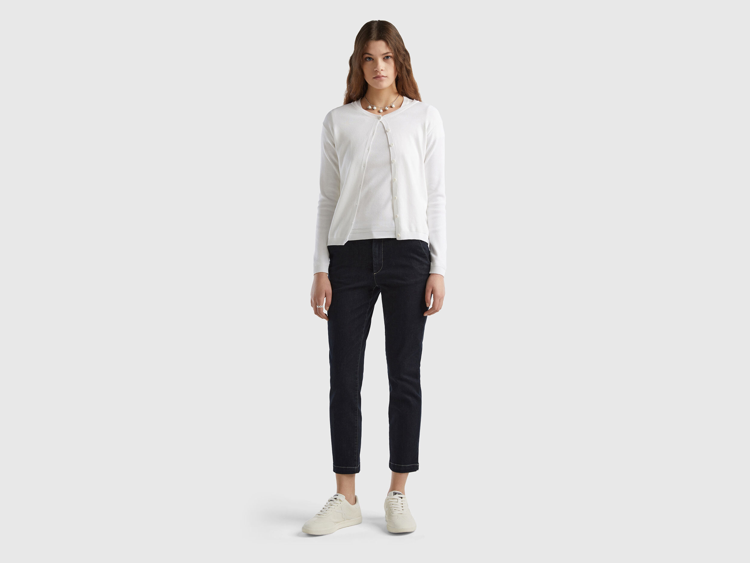 Womens white cotton cardigan cheap
