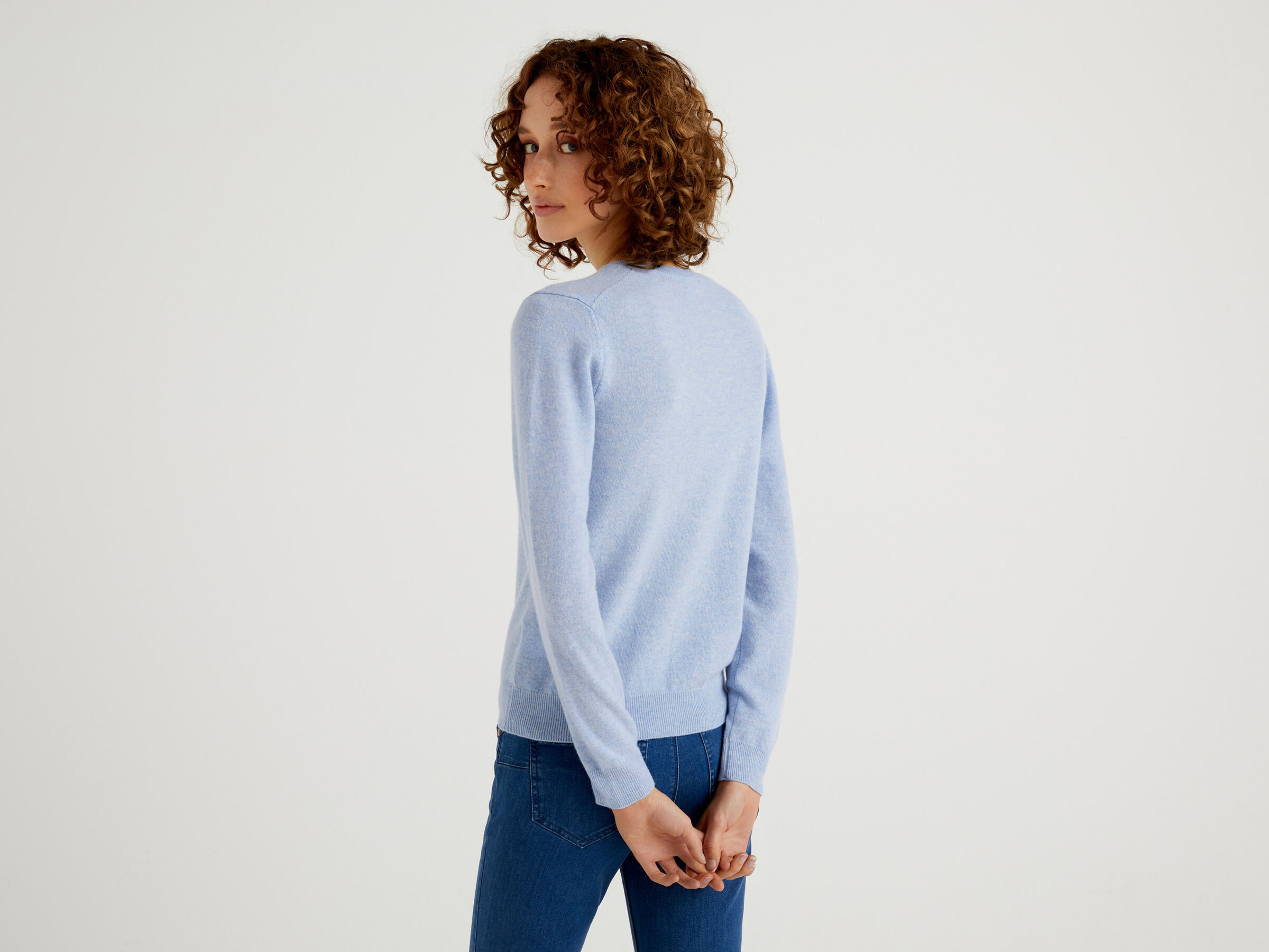 Crew neck sweater in pure virgin wool image number 2