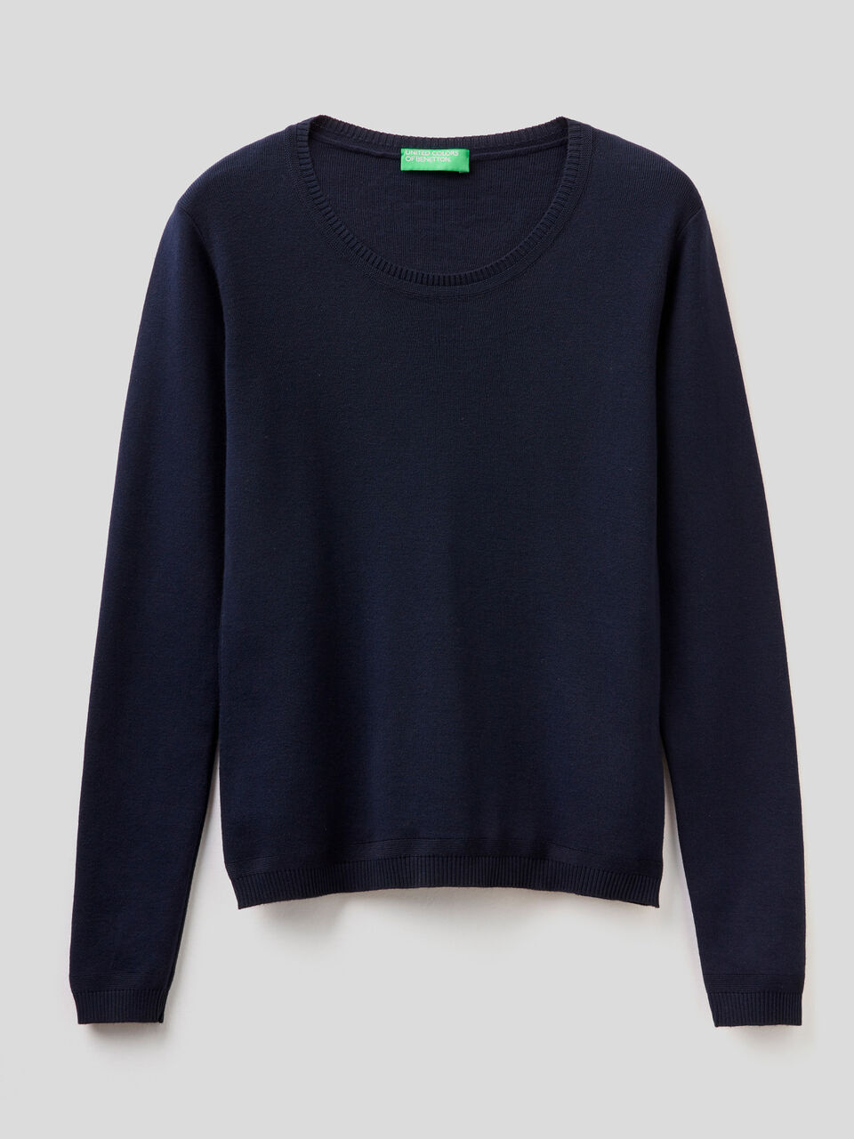 Crew neck sweater in pure cotton image number 1