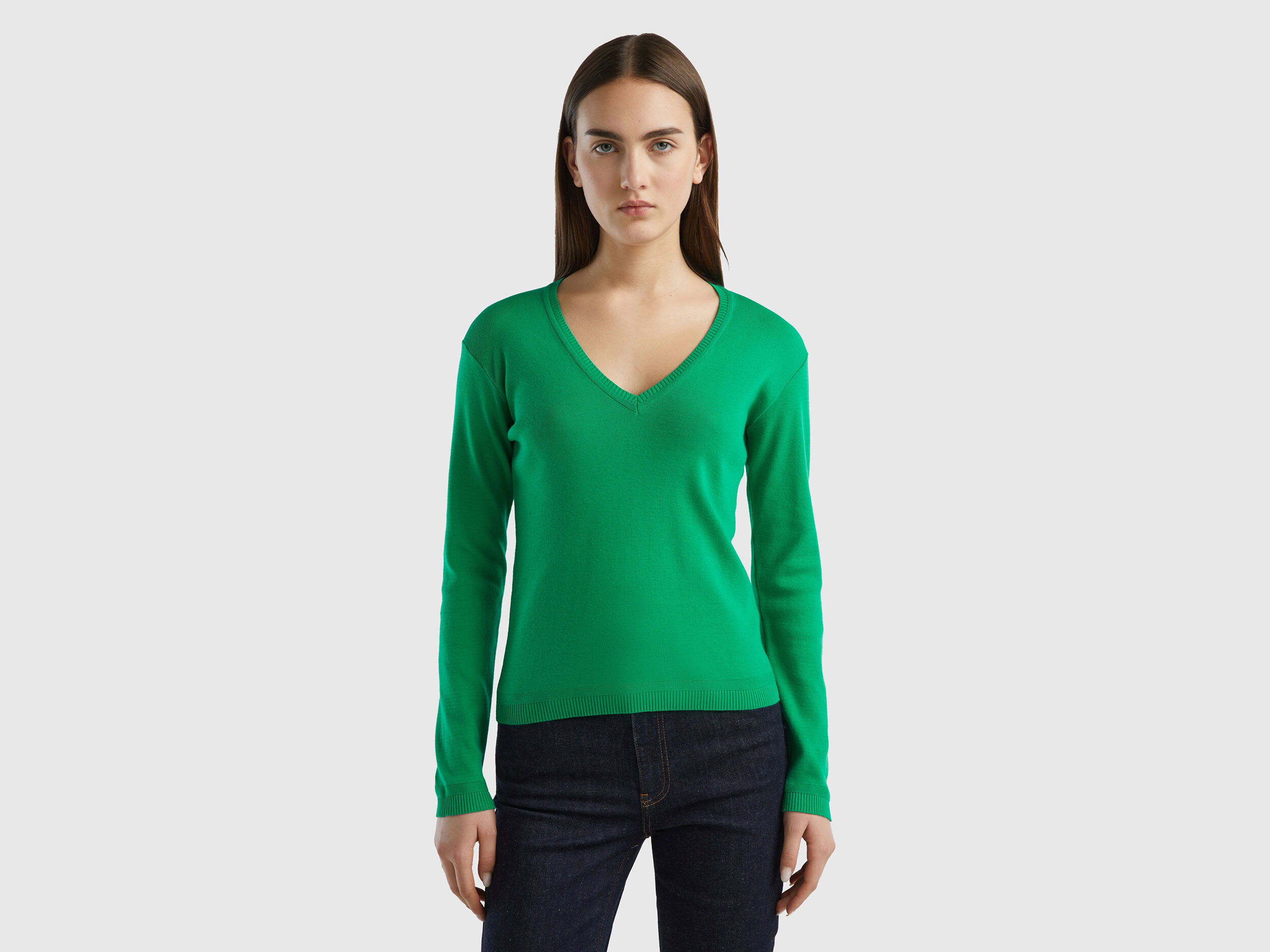 Green vneck sweater hot sale
