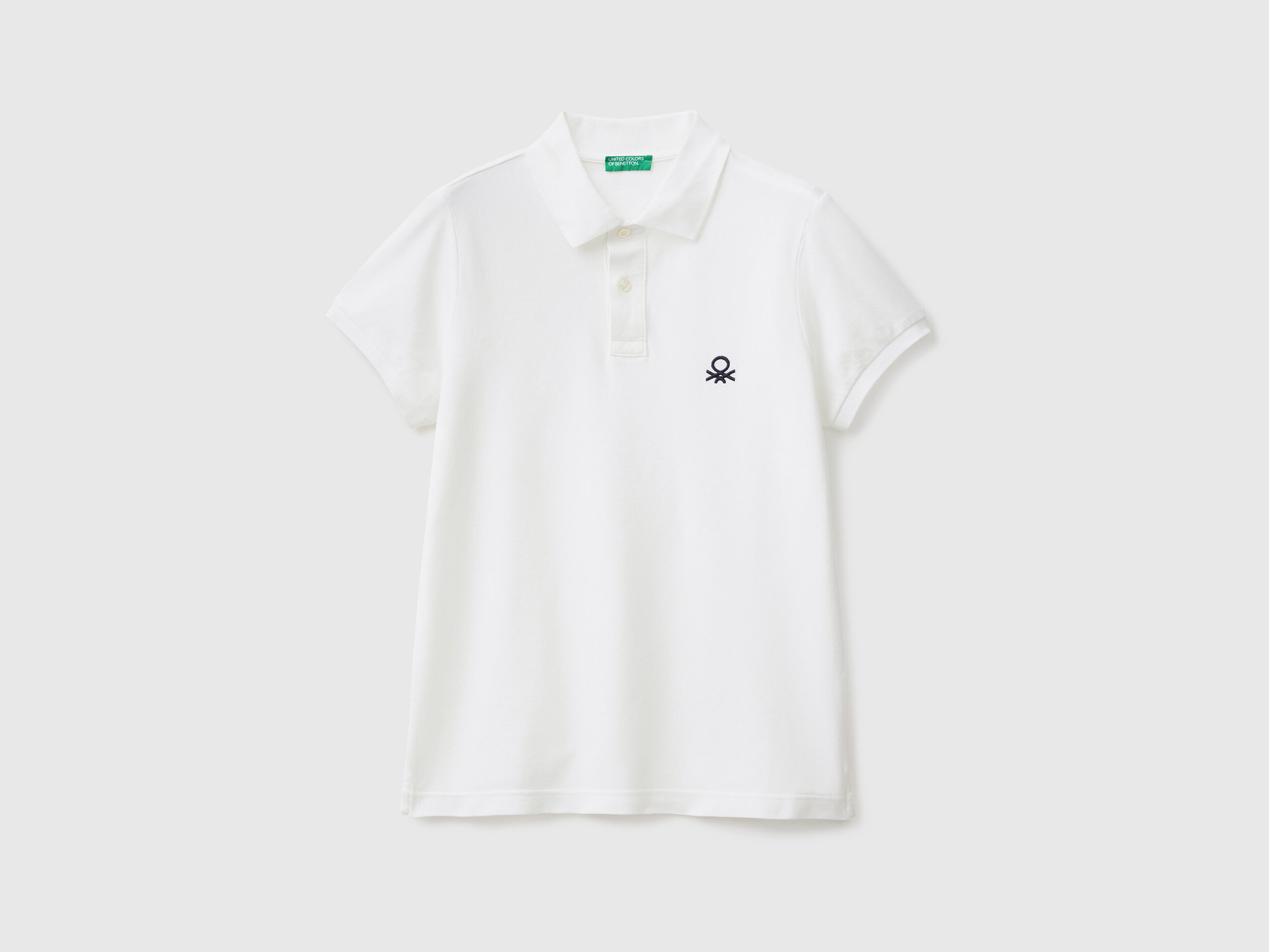 White slim fit polo White Benetton