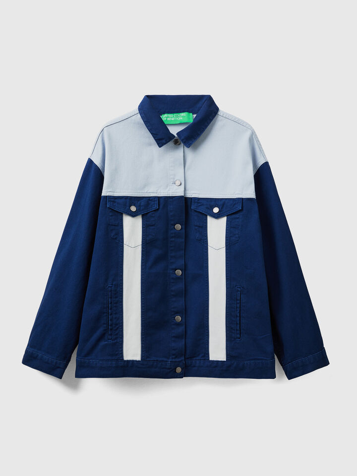 Color block rider jacket image number 1
