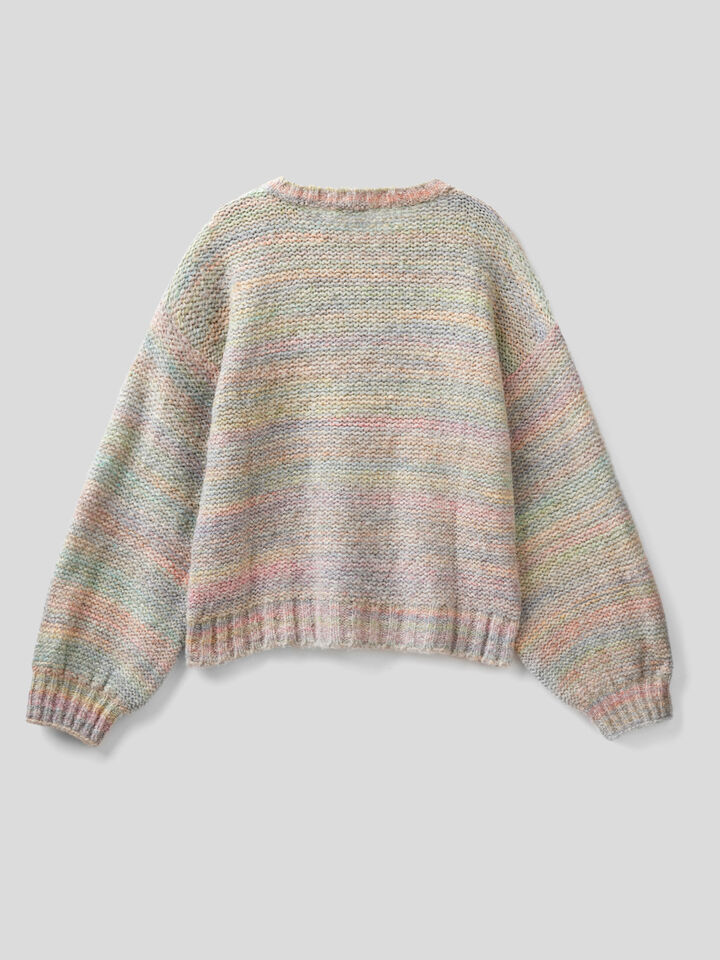 Multicolored boxy fit sweater image number 2