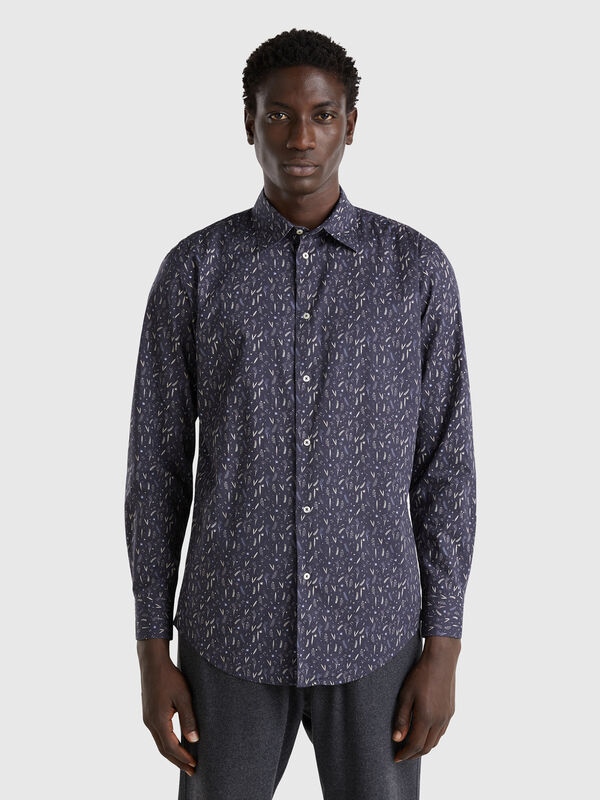 Patterned shirt in organic cotton Men