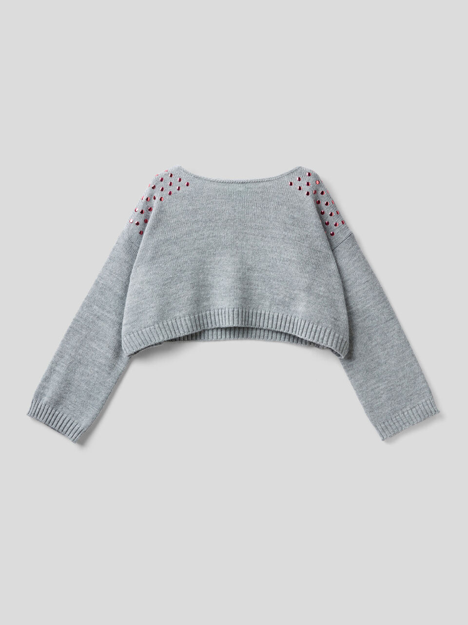 Cropped sweater with studs image number 1