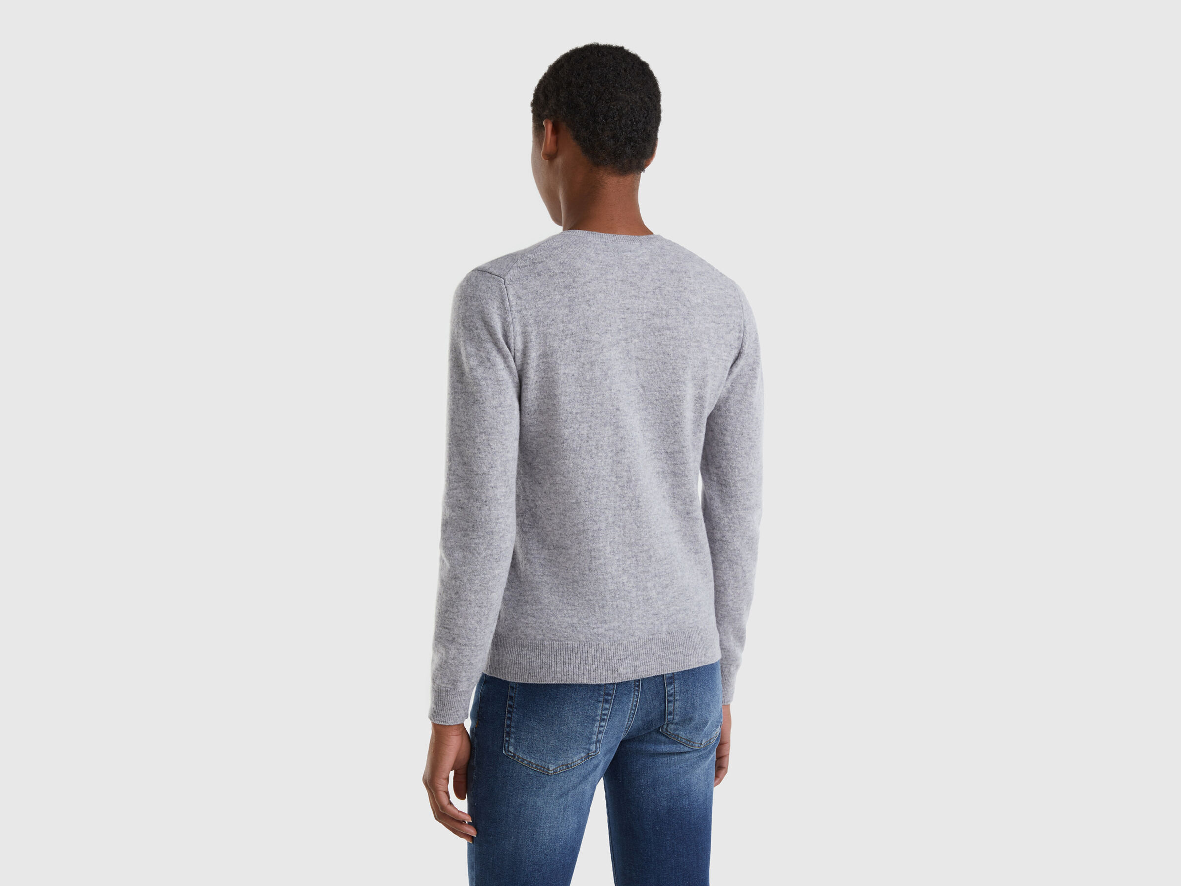 Crew neck cardigan in pure virgin wool image number 2