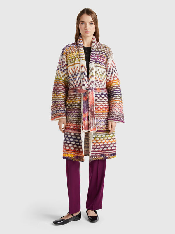 Multicolor knitted coat Women