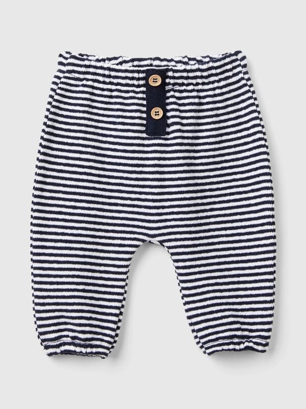 Striped trousers in a recycled cotton blend New Born (0-18 months)