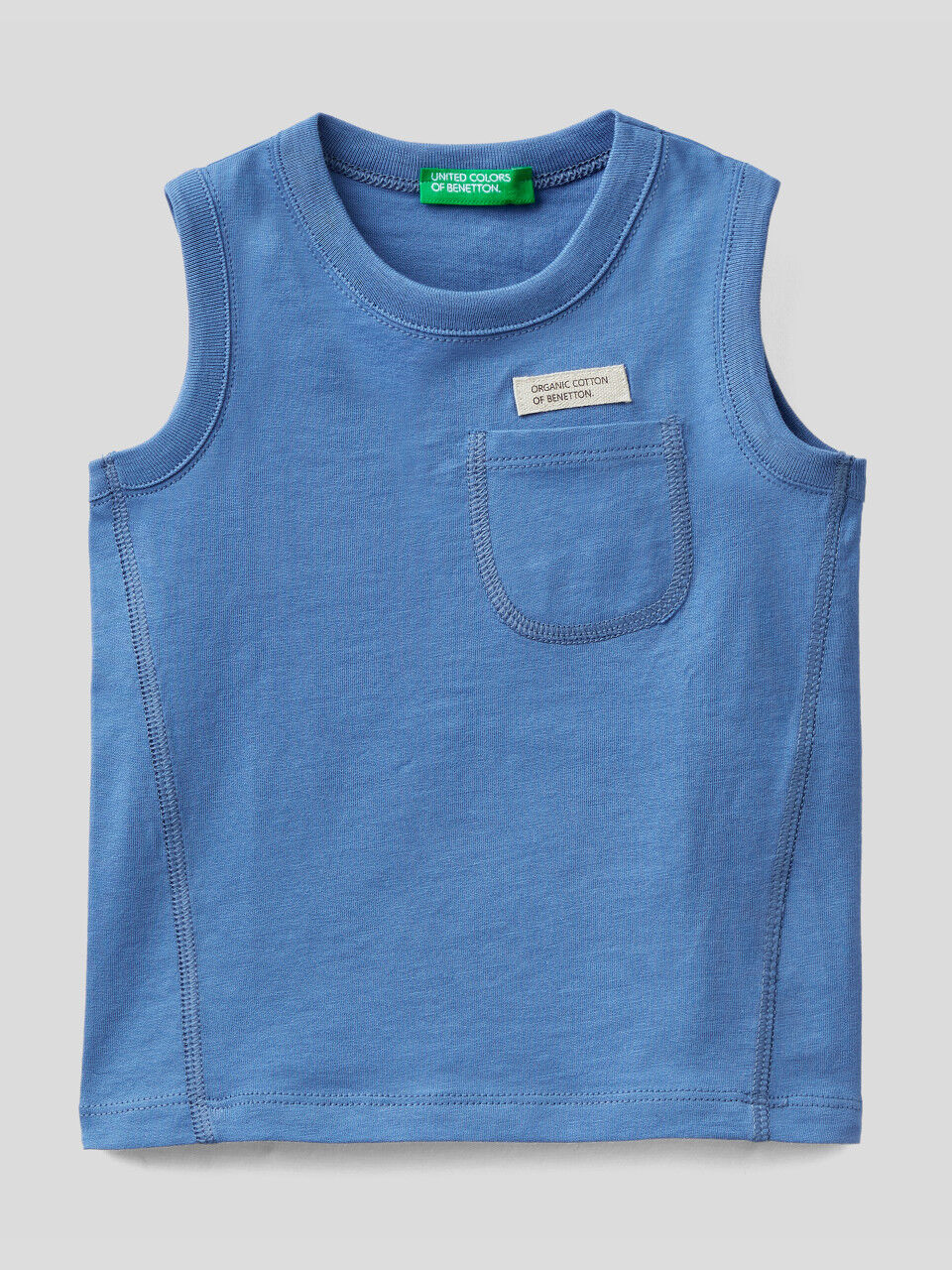 Tank top in organic cotton with pocket