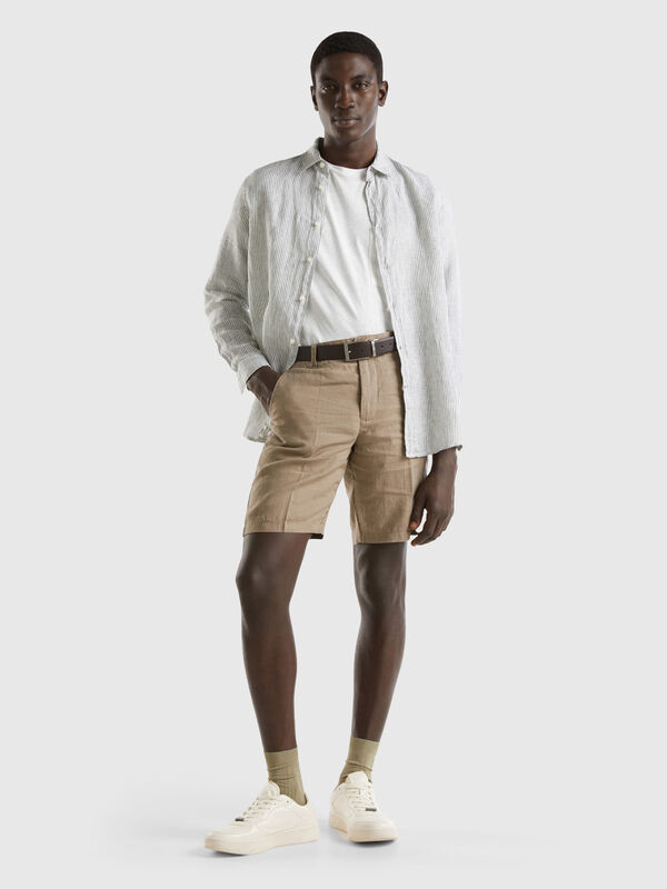 Bermudas in pure linen Men