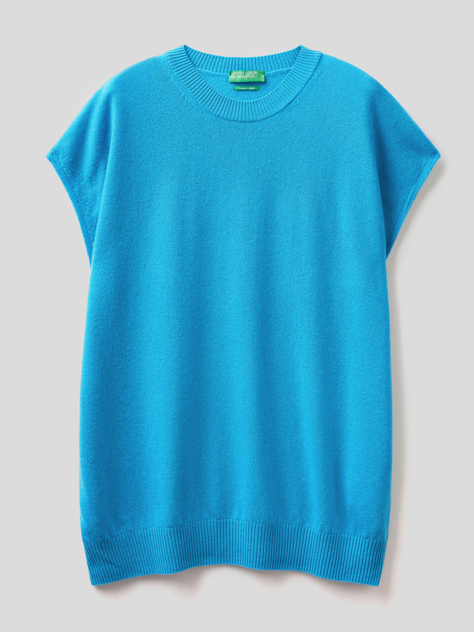 Sleeveless sweater in cashmere blend image number 1