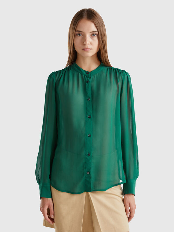Flowy Mandarin collar shirt Women