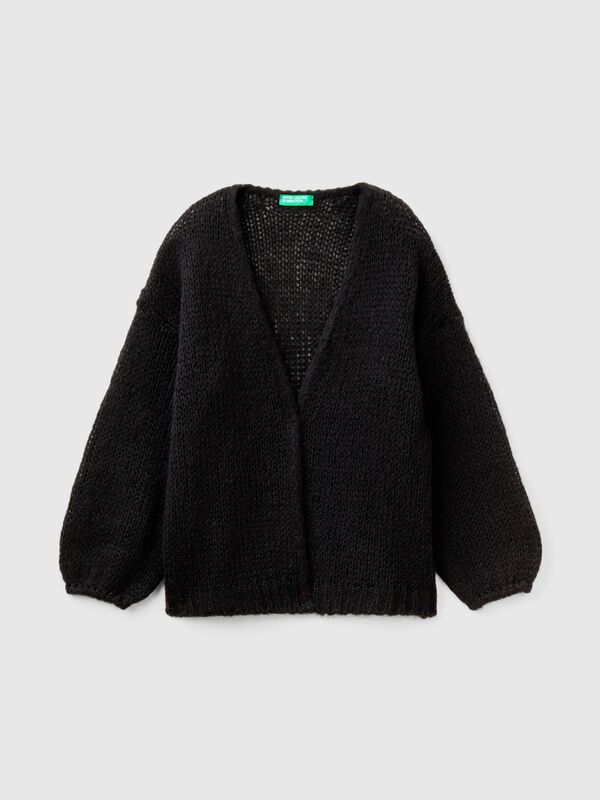 Oversized fit cardigan in wool blend Junior Girl