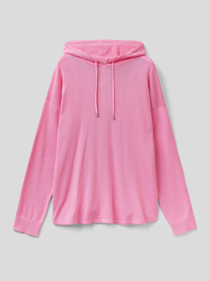 Sweater with hood in Modal® blend image number 1