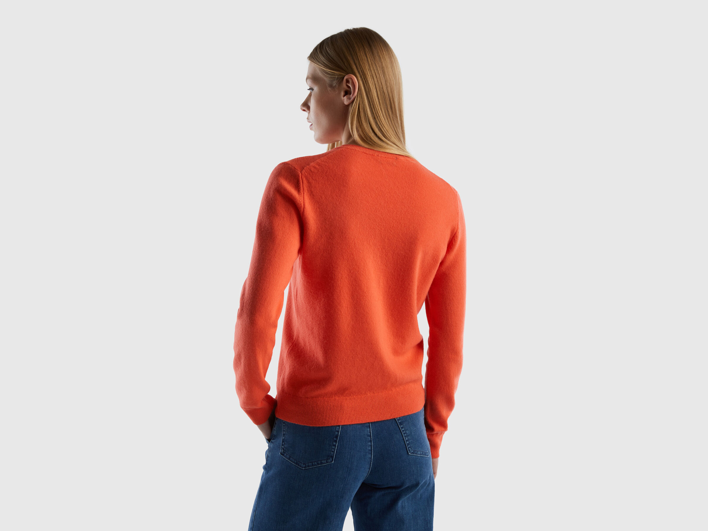 Crew neck cardigan in pure virgin wool image number 2