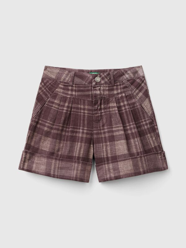 Tartan velvet Bermudas Junior Girl