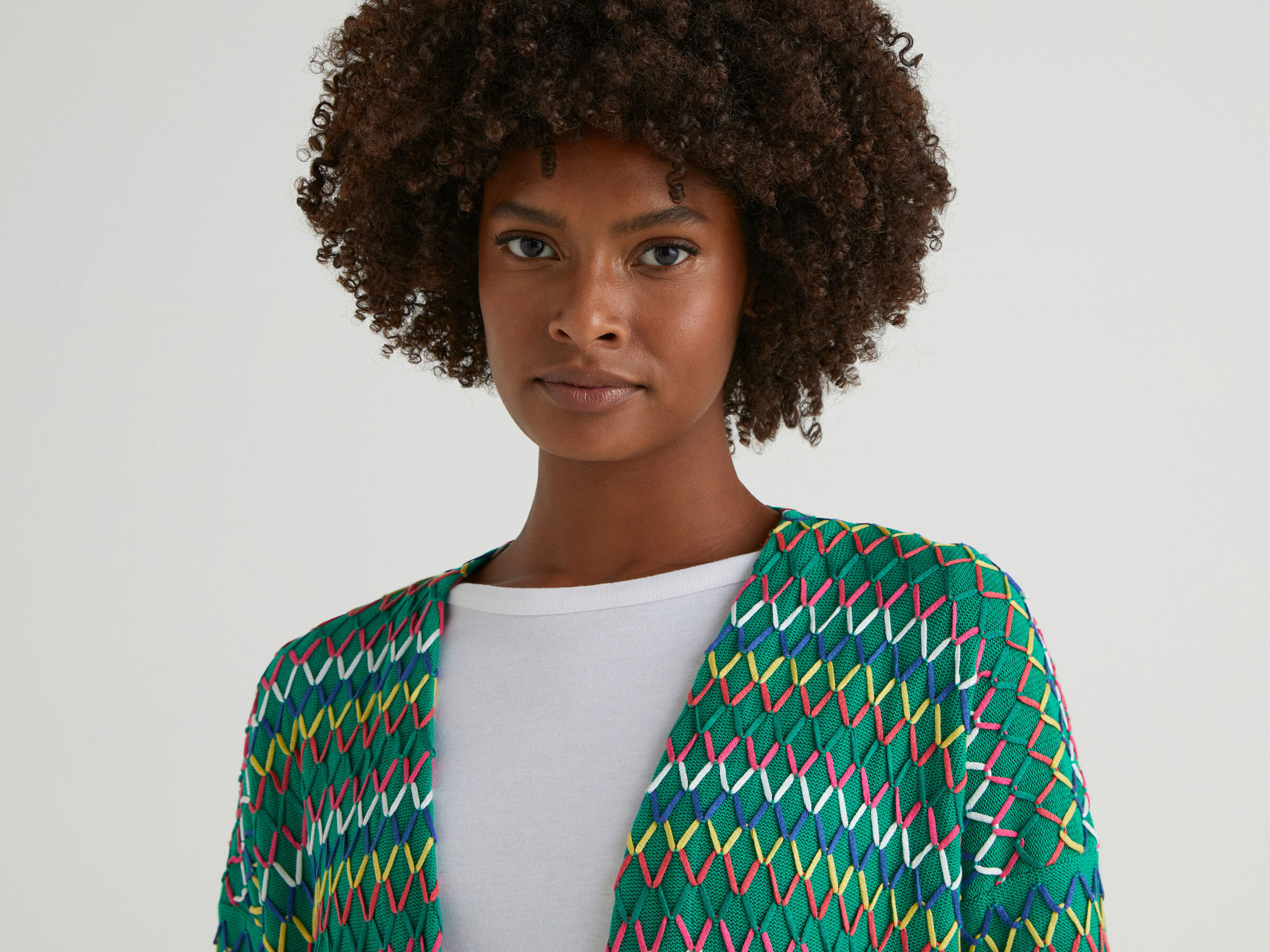 Long multicolored cardigan image number 4