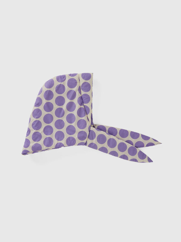 White scarf with lilac polka dots Women