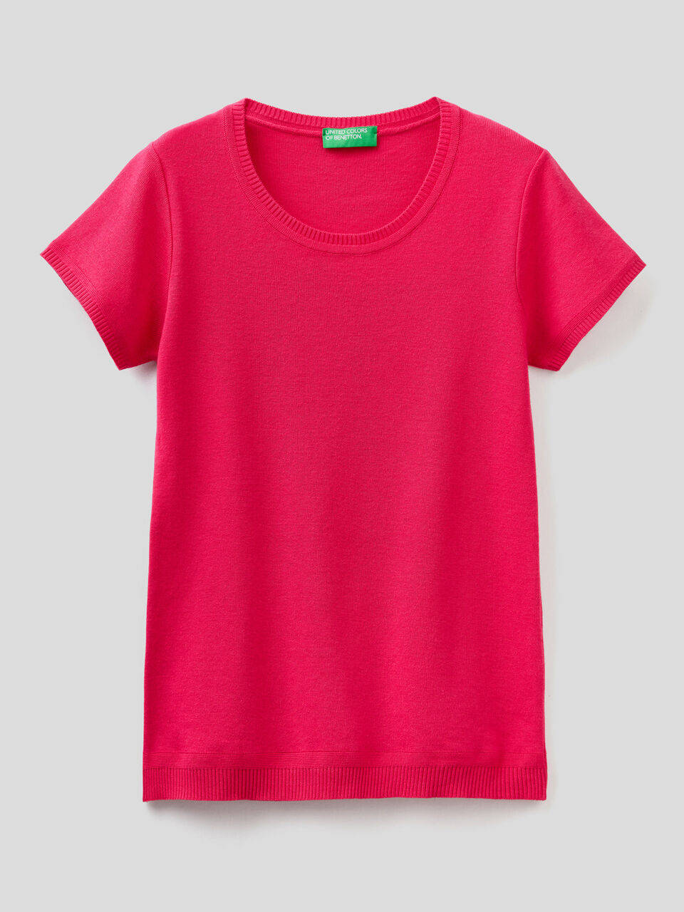 Short sleeve sweater in 100% cotton image number 1
