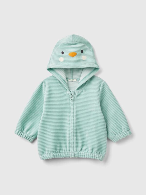Sweatshirt in chenille with hood New Born (0-18 months)