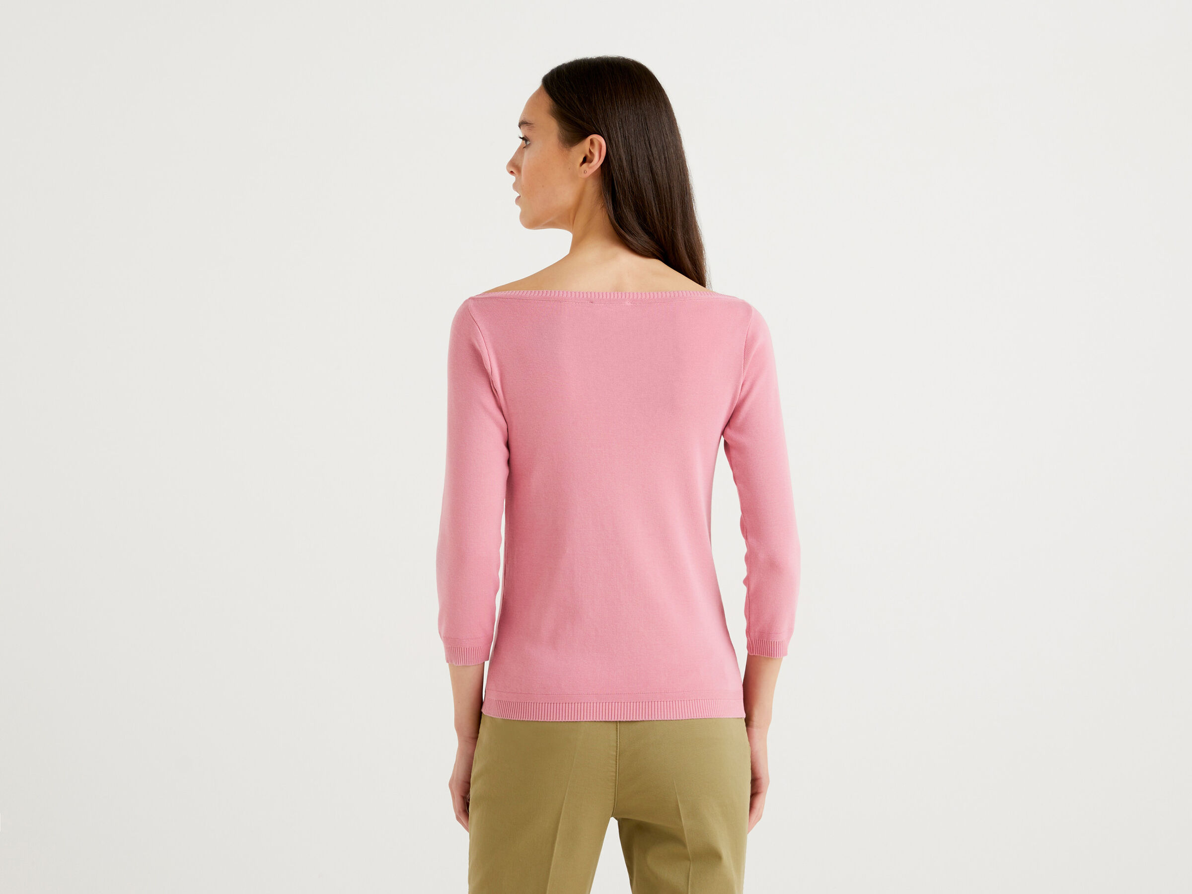 100% cotton boat neck sweater image number 2