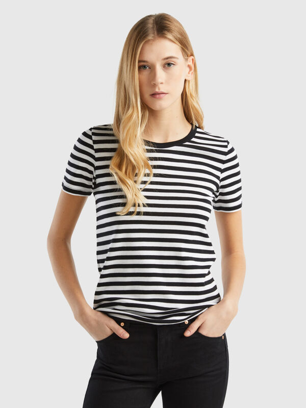 Crew neck striped t-shirt Women