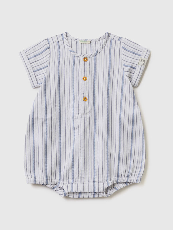 Striped jumpsuit in pure cotton New Born (0-18 months)