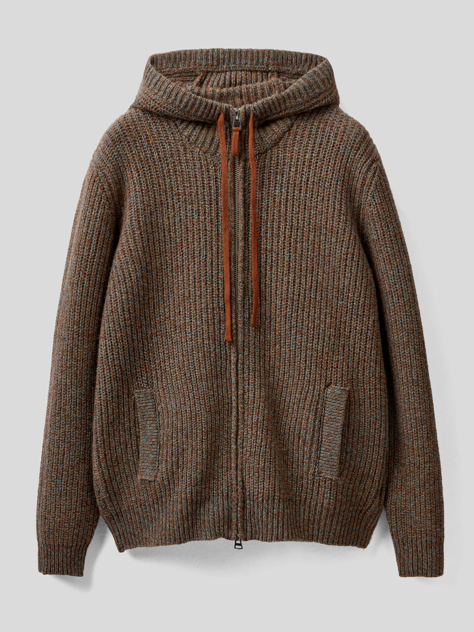 Sweater with hood in Shetland wool image number 1